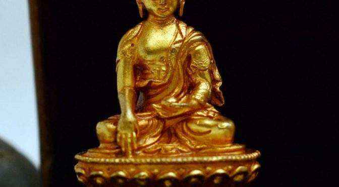 Tượng Phật Vàng A Di Đà Amitabha Nepal (nhỏ)